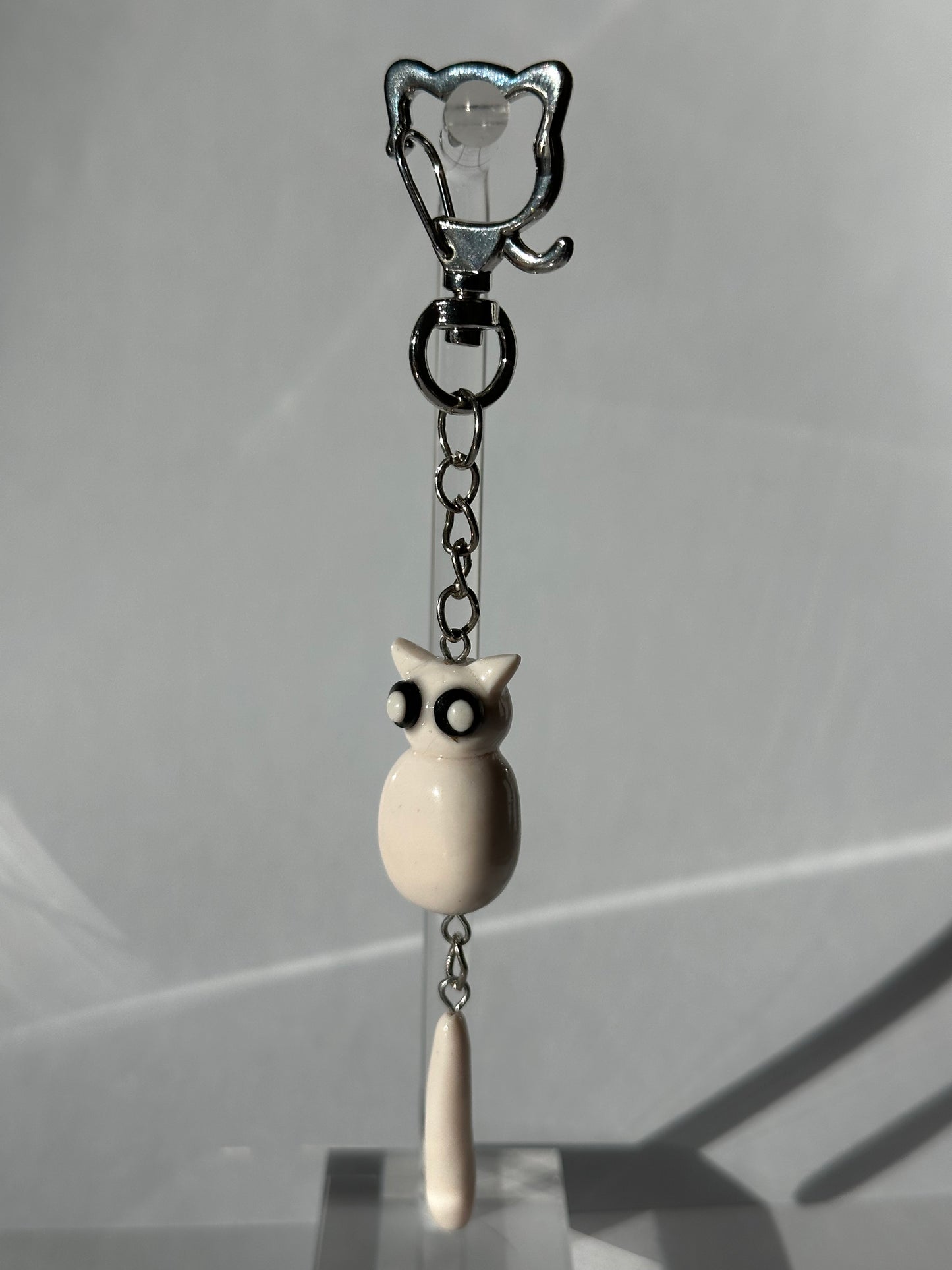 White Cat Keychain