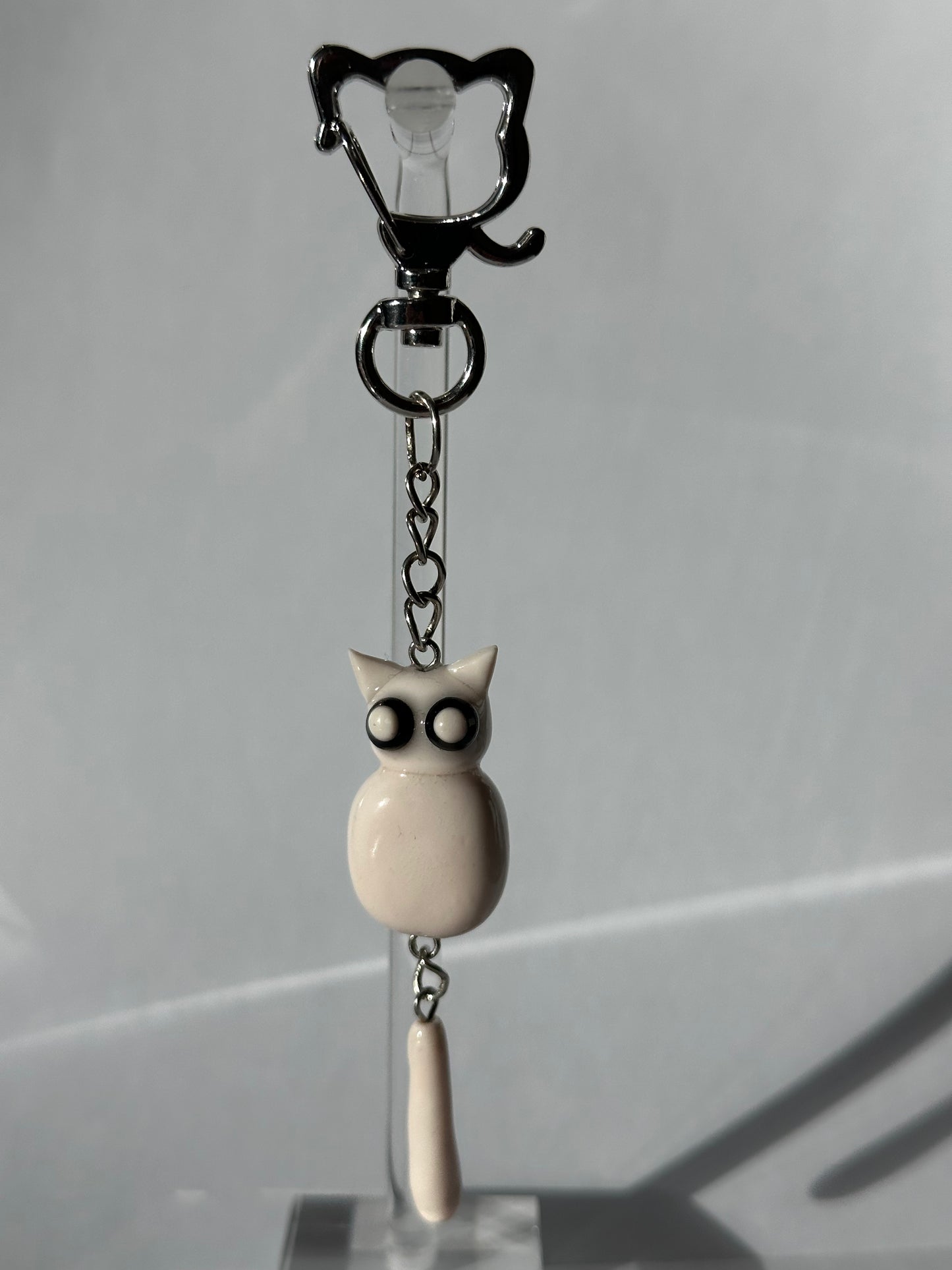 White Cat Keychain